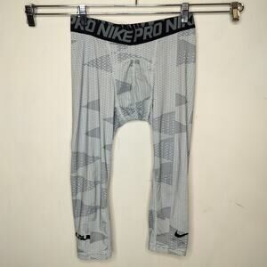 Nike Pro Compression Tights Gray Print Capri Length